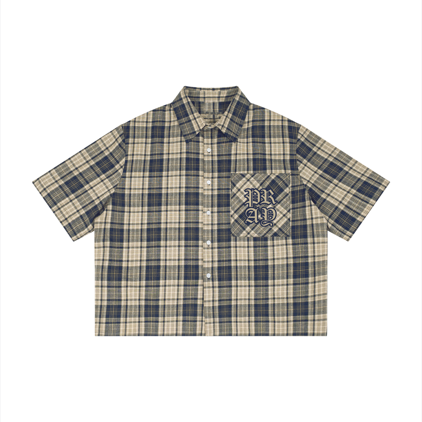 Pray Plaid Boxy Short Sleeve Shirt