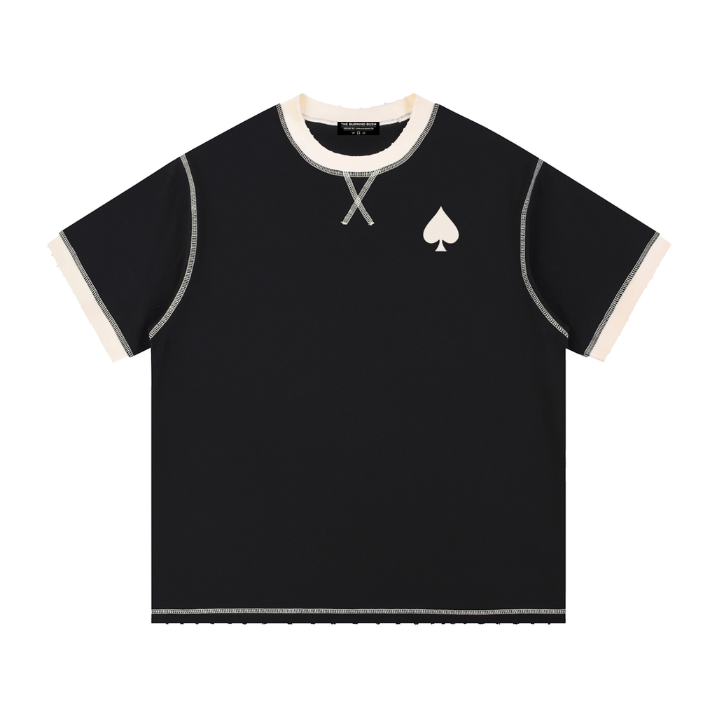 Spades Contrast-Stitched T-Shirt