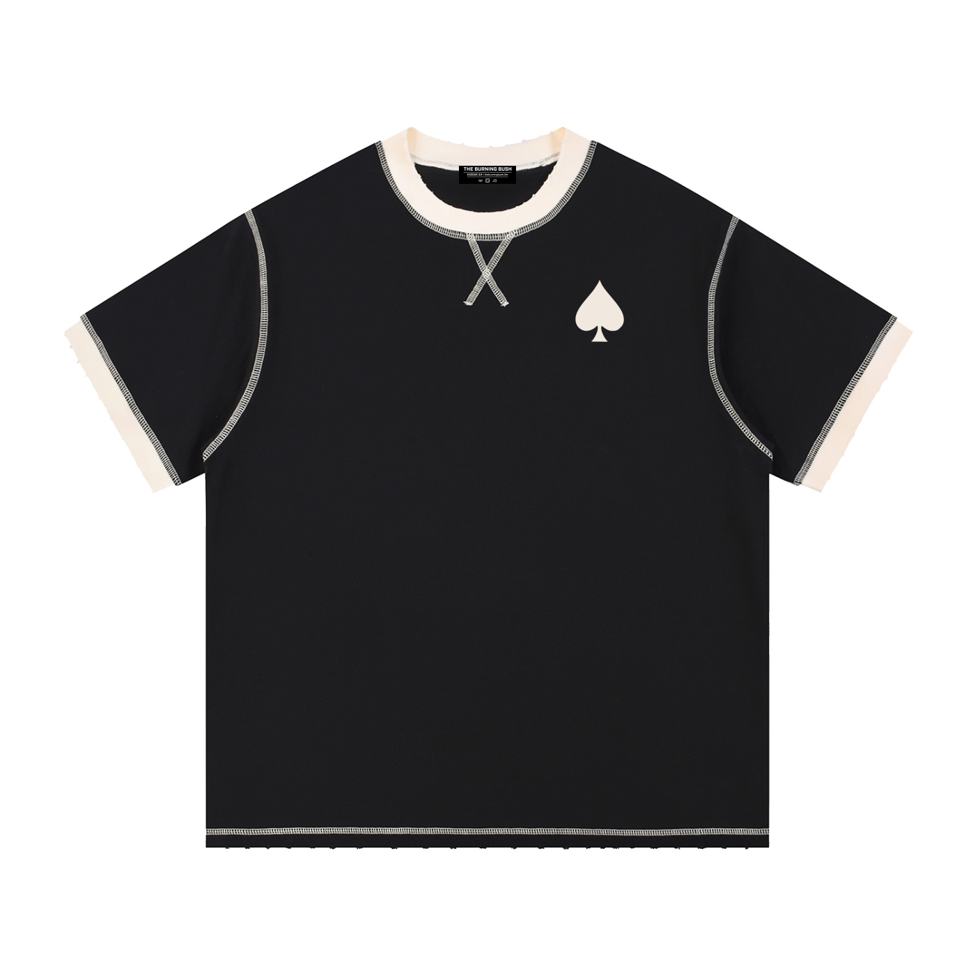 Spades Contrast-Stitched T-Shirt
