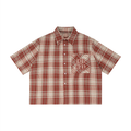 Pray Plaid Boxy Short Sleeve Shirt