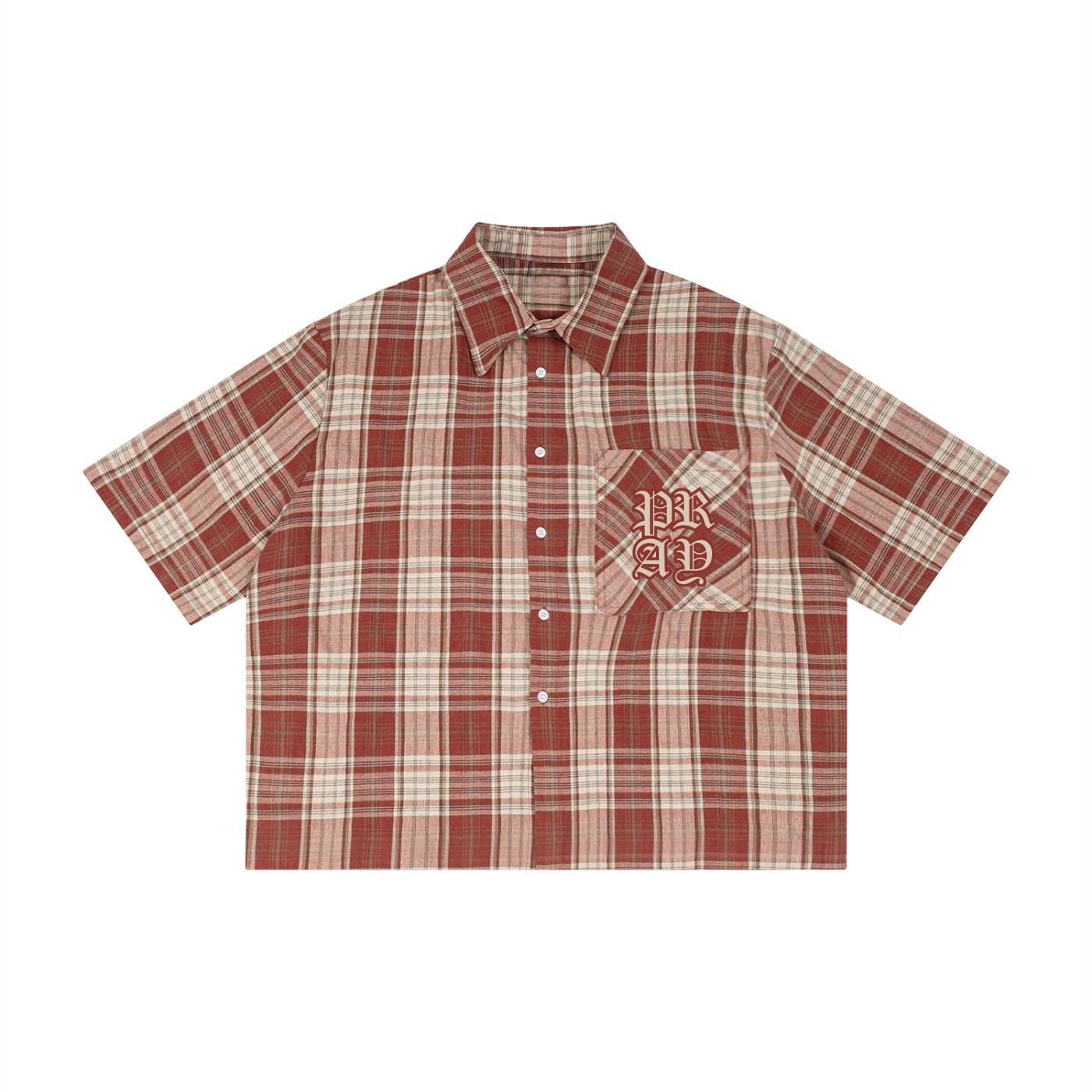 Pray Plaid Boxy Short Sleeve Shirt