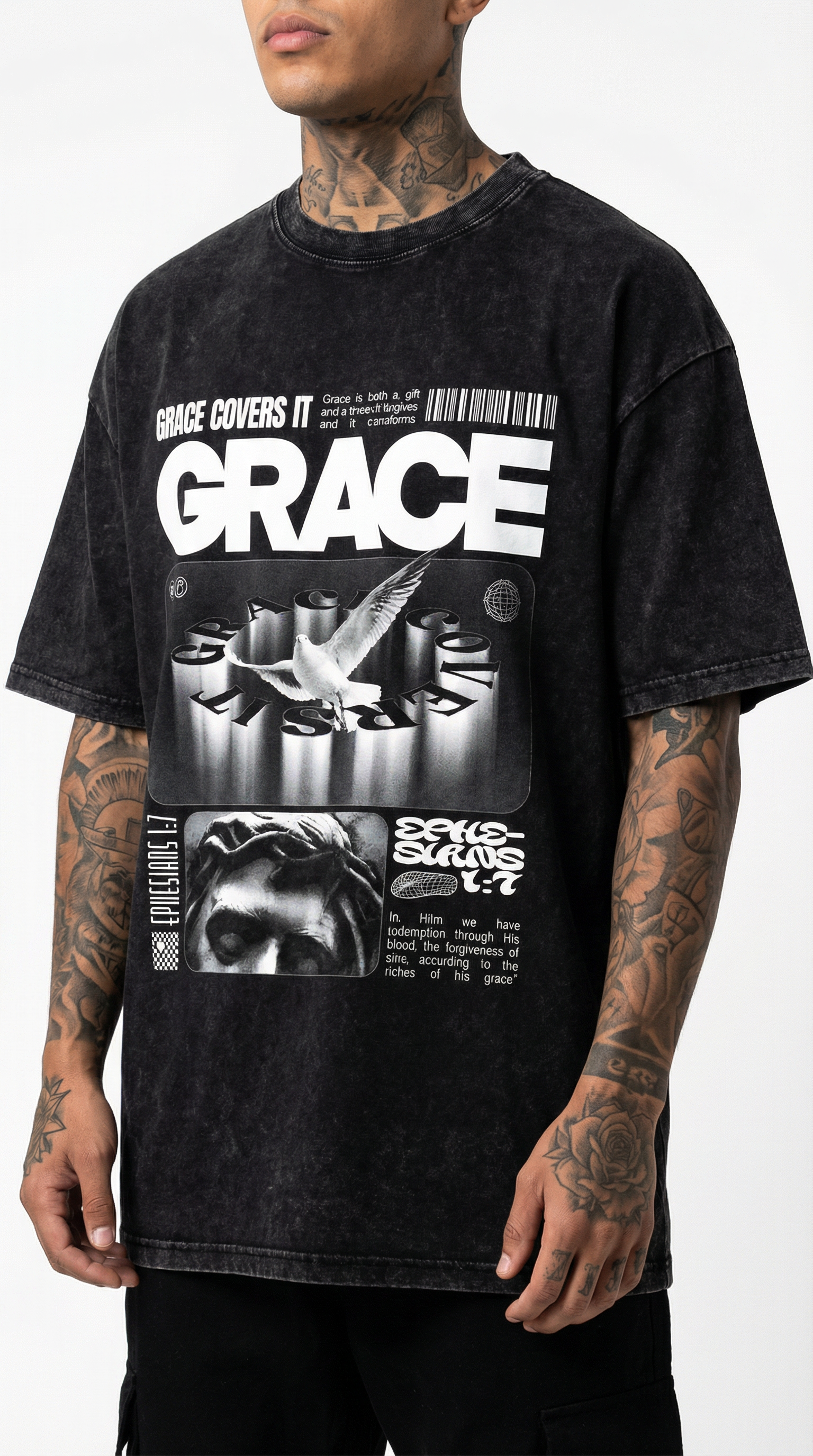 Grace Covers It - Oversized Cotton T-Shirt