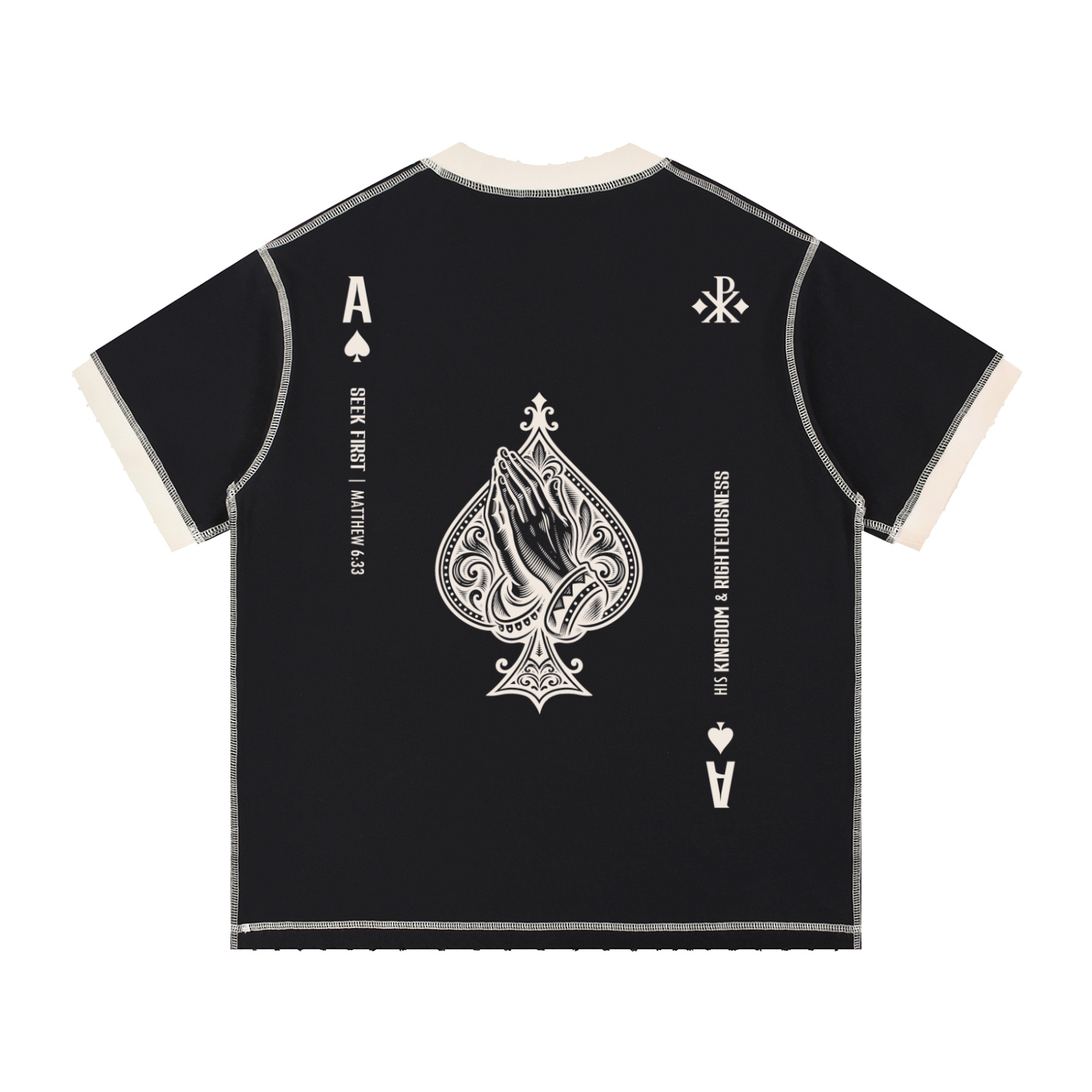 Spades Contrast-Stitched T-Shirt