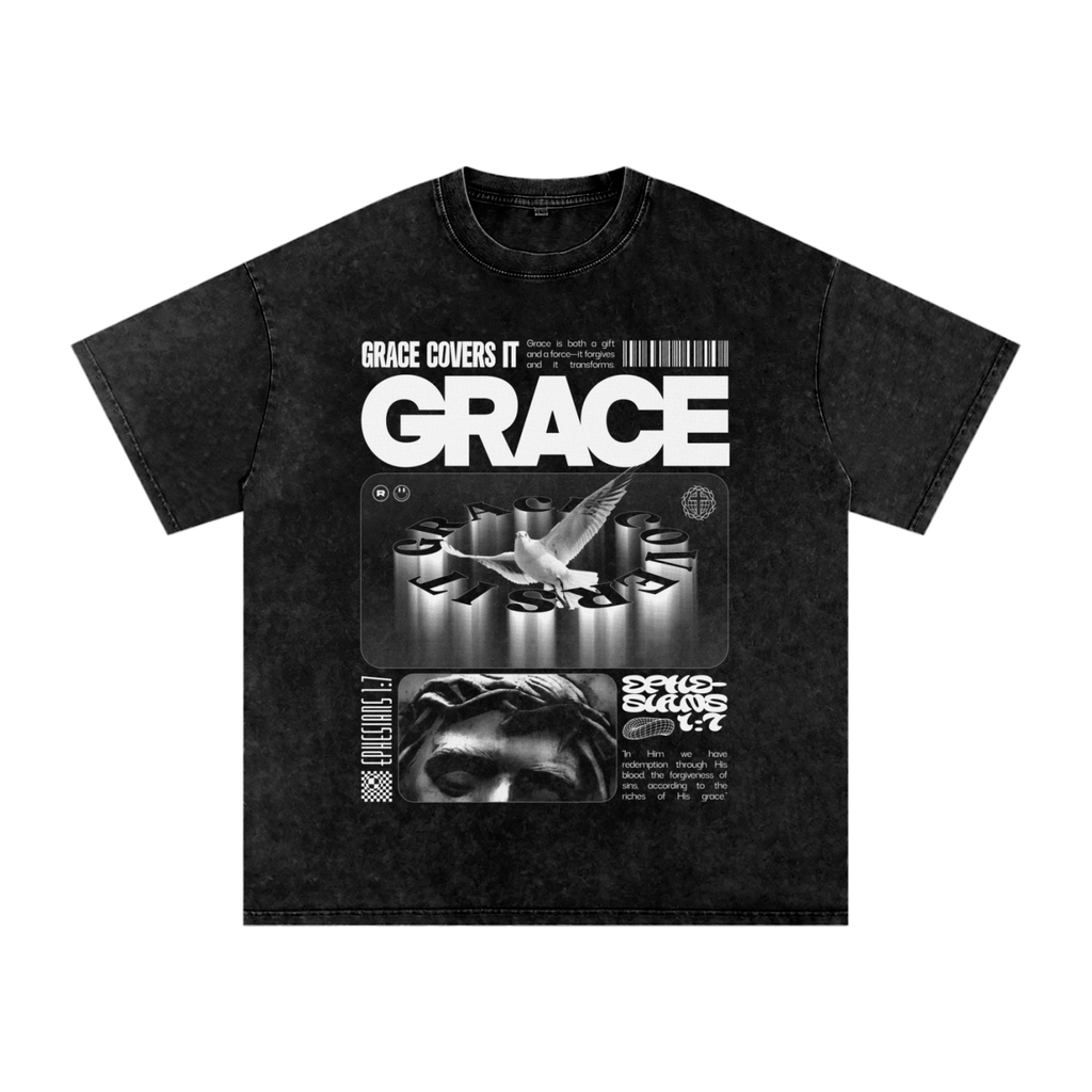 Grace Covers It - Oversized Cotton T-Shirt